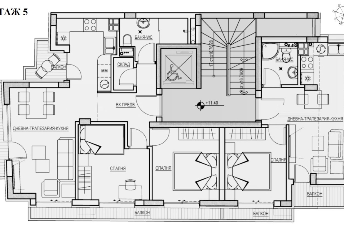3-СТАЕН АПАРТАМЕНТ 100 М² ДО НДК - 0