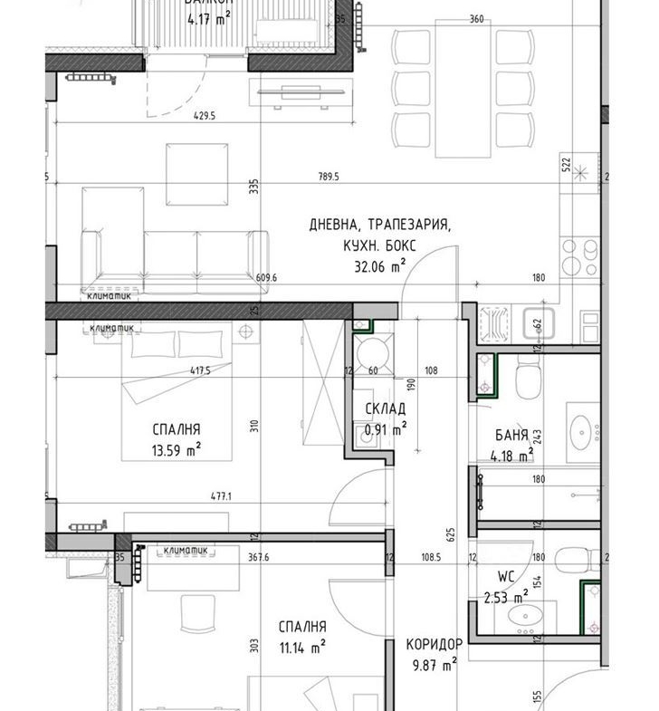 3-СТАЕН АПАРТАМЕНТ 105 М2 ДО МЕТРОСТАНЦИЯ МИЗИЯ - 0