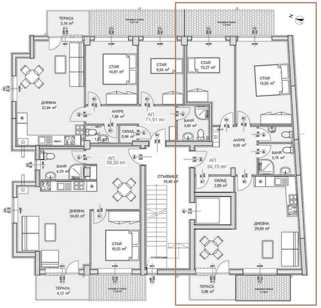 3-СТАЕН АПАРТАМЕНТ 102 М² СЪС ДО МЕТРОСТАНЦИЯ МИЗИЯ - 0