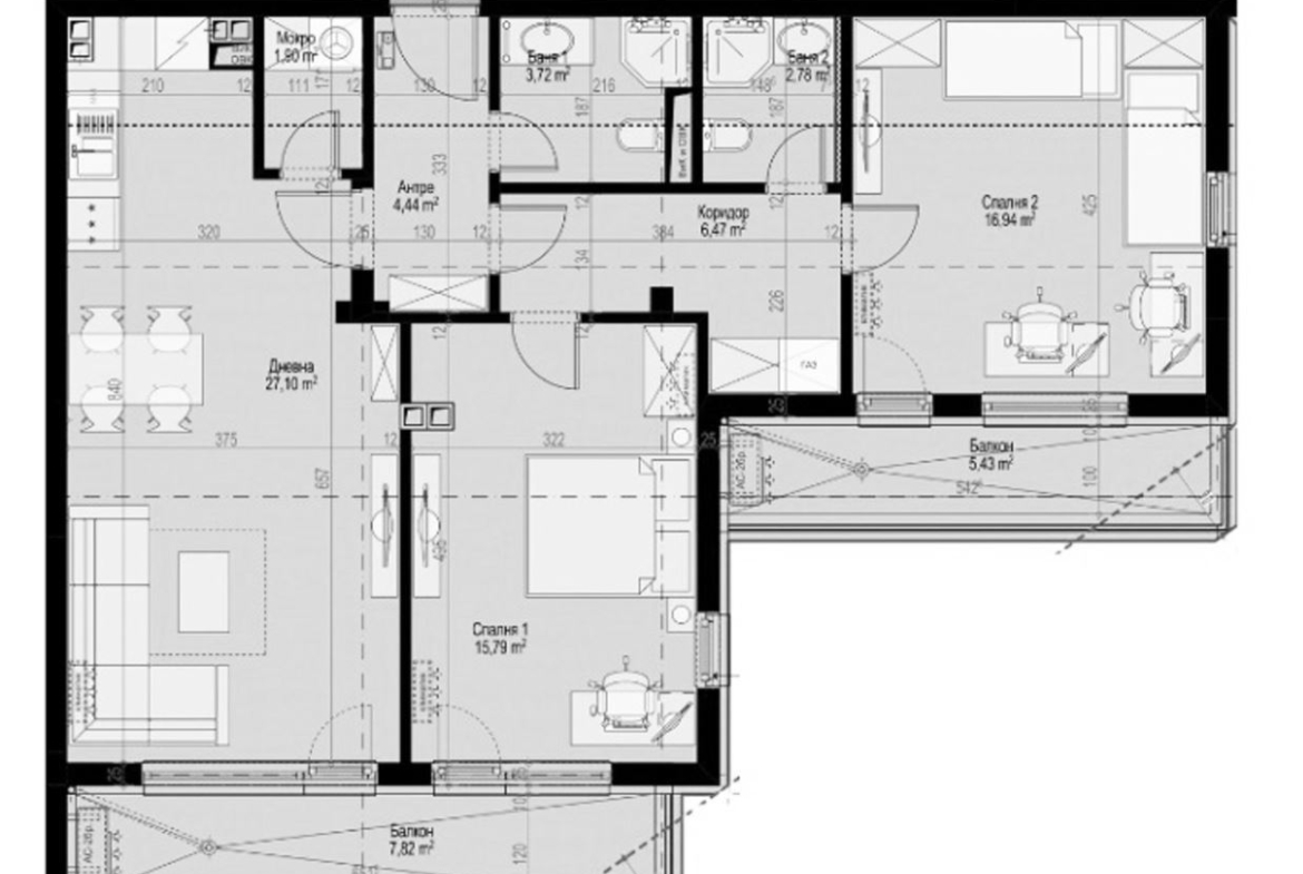 3-СТАЕН АПАРТАМЕНТ 132 М² В МАНАСТИРСКИ ЛИВАДИ ИЗТОК. - 0