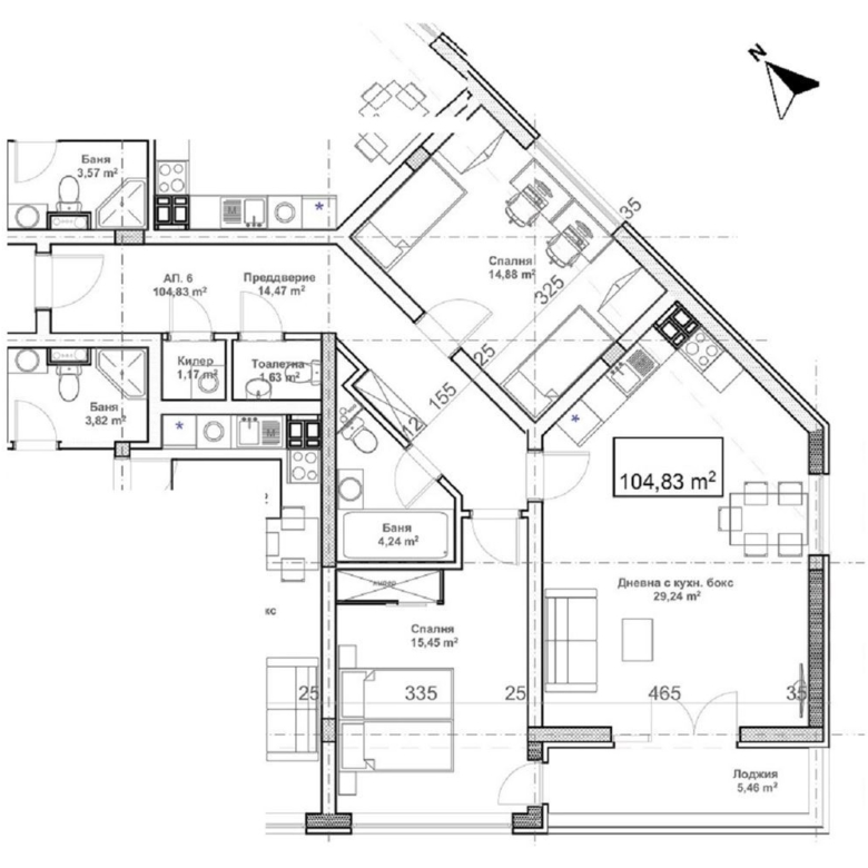 3-СТАЕН АПАРТАМЕНТ 118 М² ДО МЕТРОСТАНЦИЯ ОВЧА КУПЕЛ - 0