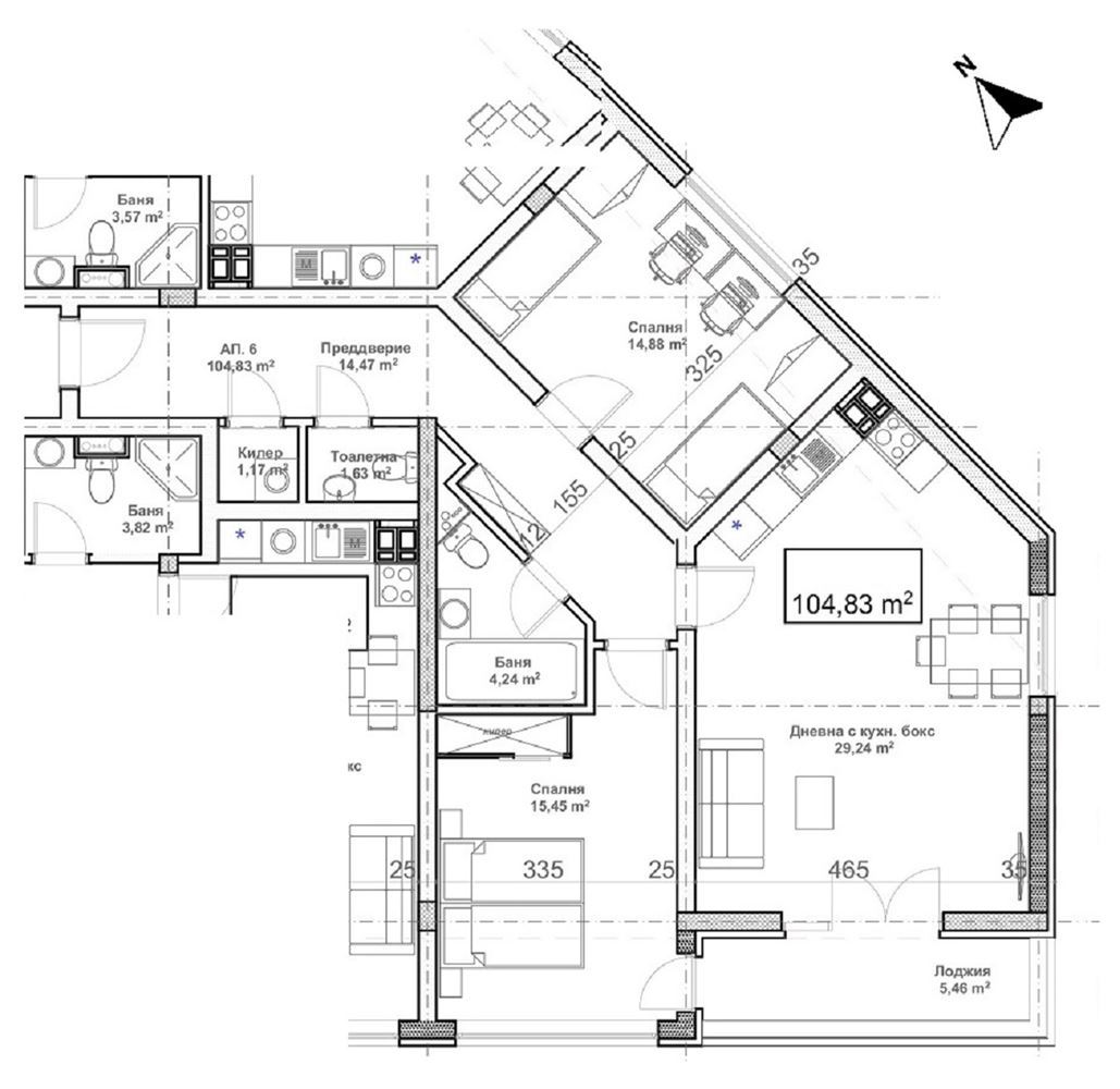 3-СТАЕН АПАРТАМЕНТ 118 М² ДО МЕТРОСТАНЦИЯ ОВЧА КУПЕЛ - 0