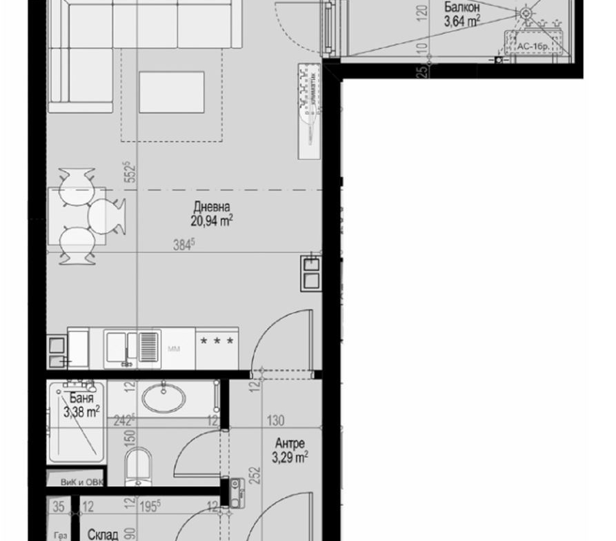 1-СТАЕН АПАРТАМЕНТ 48 М² В МАНАСТИРСКИ ЛИВАДИ ИЗТОК - 0