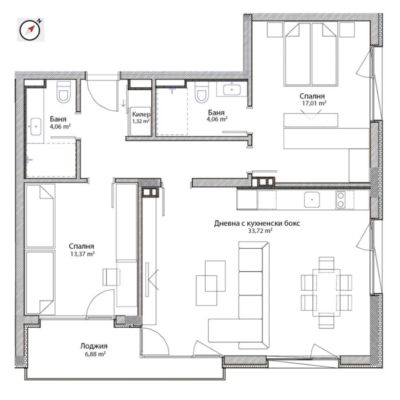 3-СТАЕН АПАРТАМЕНТ 121 М² В МАНАСТИРСКИ ЛИВАДИ ИЗТОК - 0