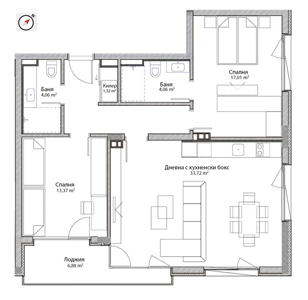 3-СТАЕН АПАРТАМЕНТ 121 М² В МАНАСТИРСКИ ЛИВАДИ ИЗТОК - 0