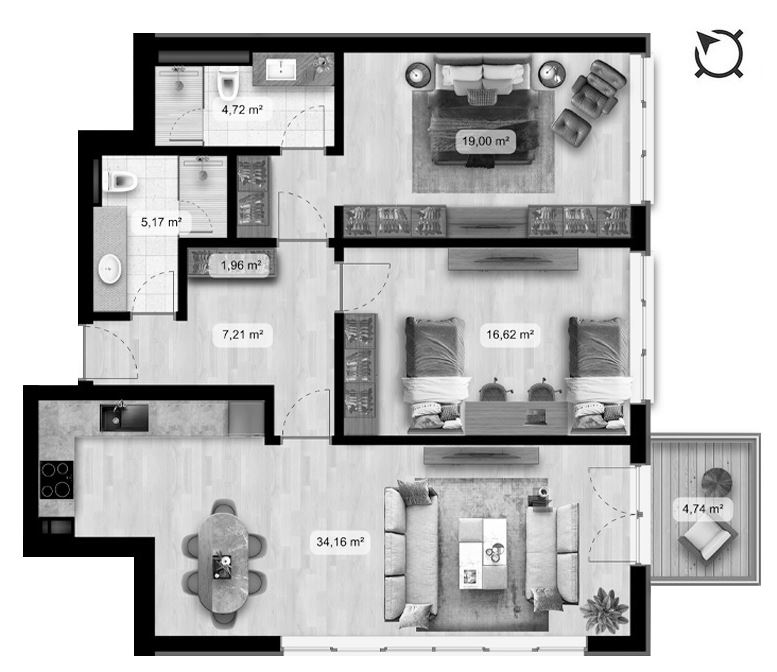 3-СТАЕН АПАРТАМЕНТ 148 М² В ПОЛИГОНА - 0