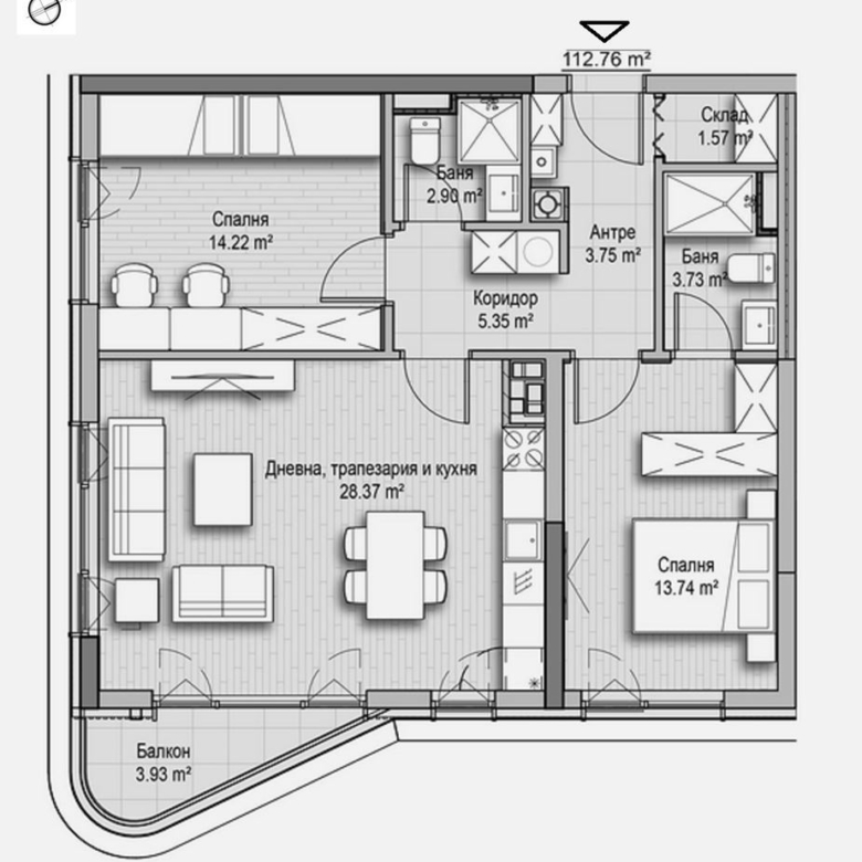3-СТАЕН АПАРТАМЕНТ 113 М² ДО ЗООПАРКА - 0