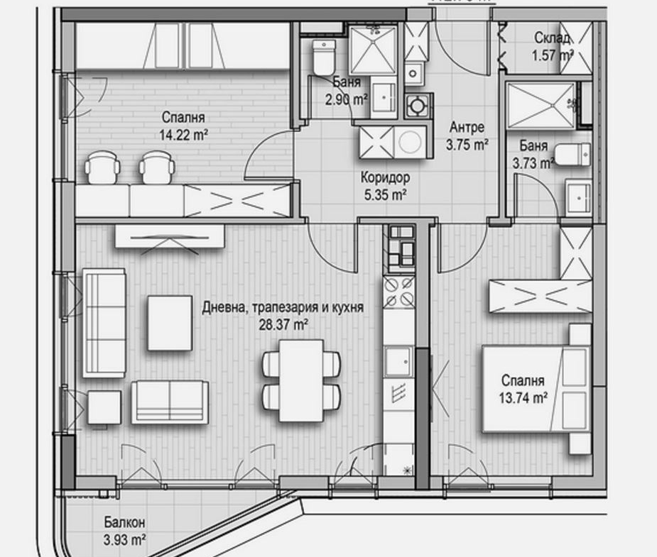 3-СТАЕН АПАРТАМЕНТ 113 М² ДО ЗООПАРКА - 0
