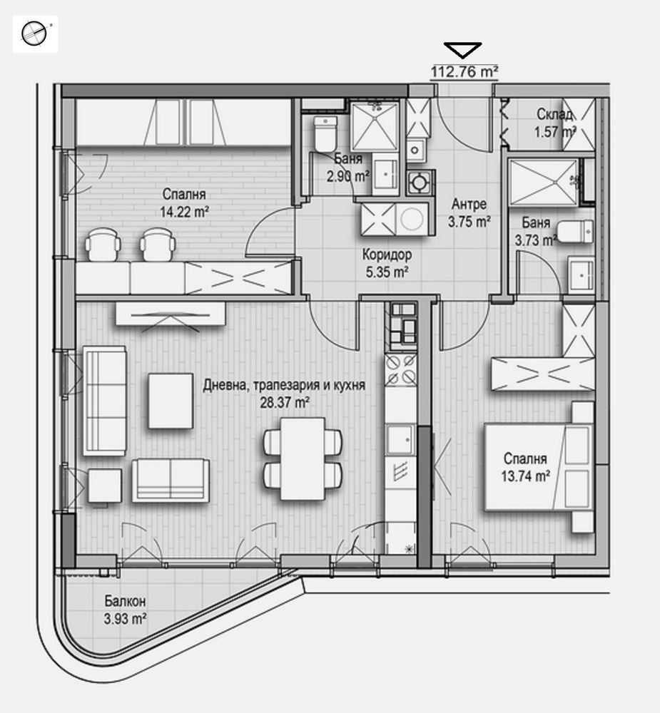 3-СТАЕН АПАРТАМЕНТ 113 М² ДО ЗООПАРКА - 0
