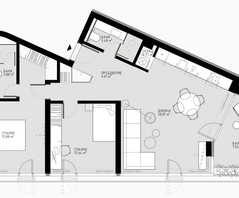 3-СТАЕН АПАРТАМЕНТ 121 М² В ГОРНА БАНЯ - 0