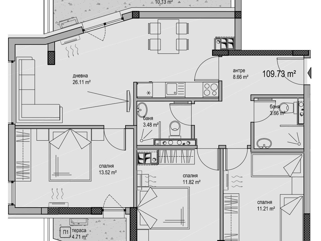 4-СТАЕН АПАРТАМЕНТ 132 М² В Ж.К. ОВЧА КУПЕЛ - 0