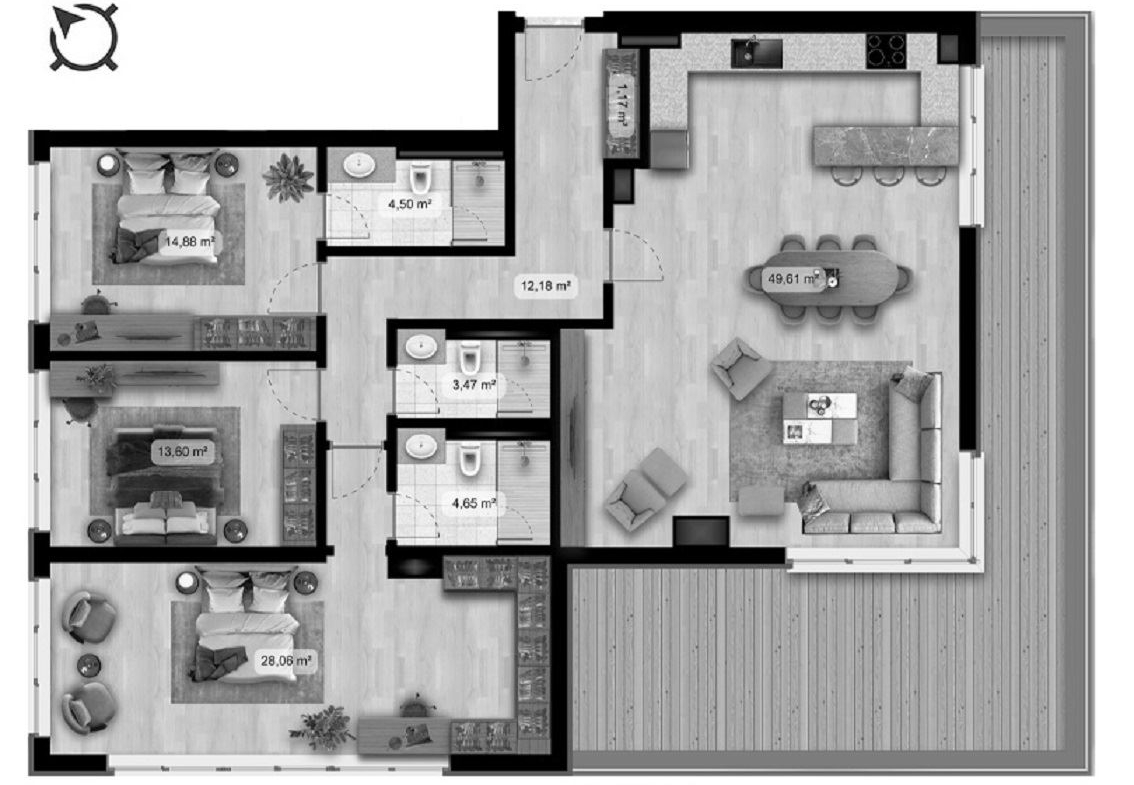 4-СТАЕН АПАРТАМЕНТ 212 М² С ПАНОРАМНА ТЕРАСА - 0