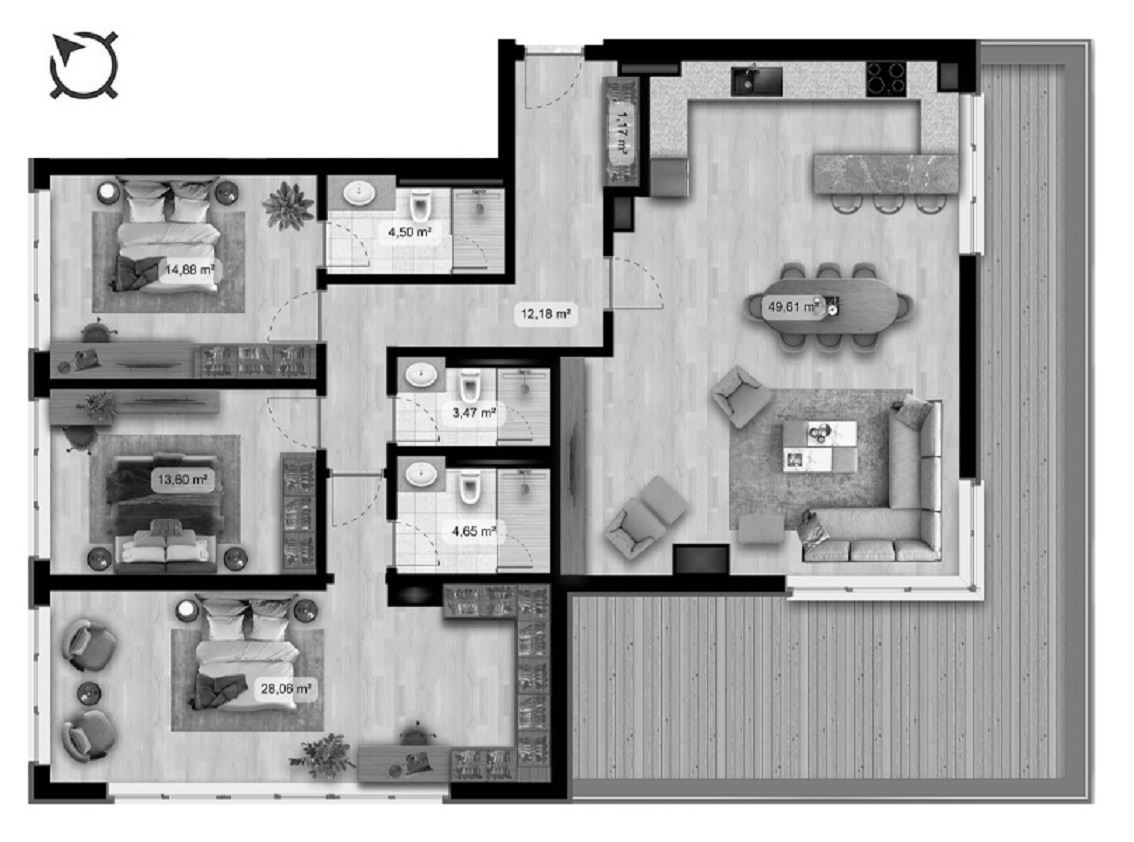4-СТАЕН АПАРТАМЕНТ 212 М² С ПАНОРАМНА ТЕРАСА - 0