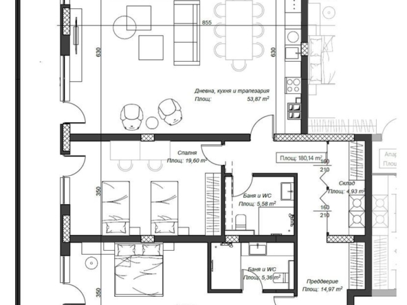 3-СТАЕН АПАРТАМЕНТ 213 М² ДО МЕТРОСТАНЦИЯ КОНСТАНТИН ВЕЛИЧКОВ - 0