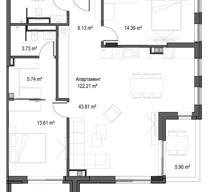 3-СТАЕН АПАРТАМЕНТ 141 М² В МАНАСТИРСКИ ЛИВАДИ ИЗТОК - 0