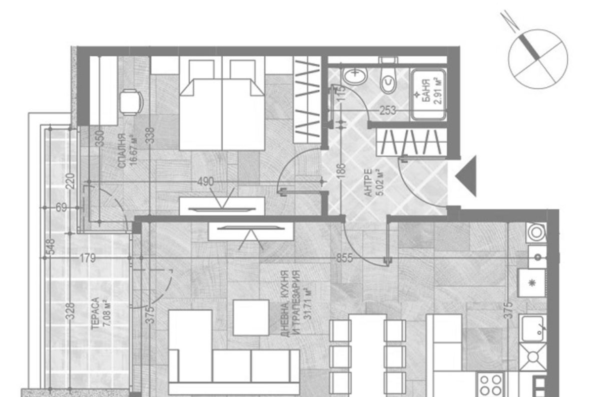 2-СТАЕН АПАРТАМЕНТ 75 М² ДО МОЛ БЪЛГАРИЯ - 0