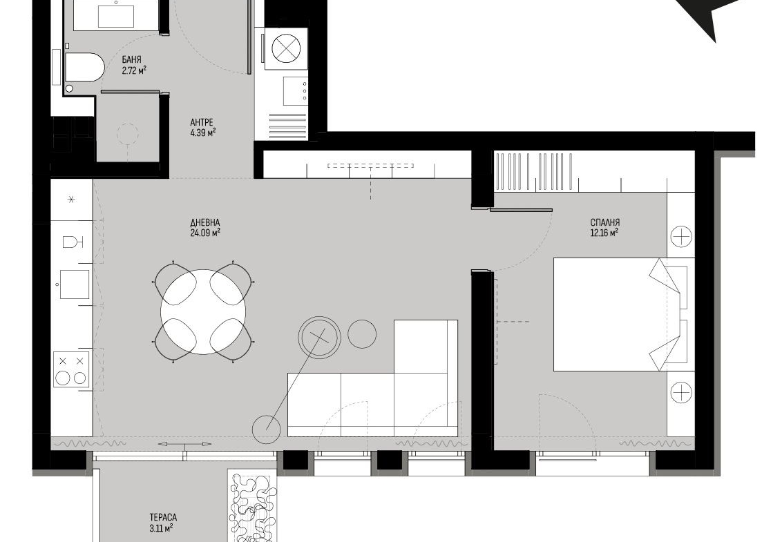 2-СТАЕН АПАРТАМЕНТ 67 М² ДО МЕТРОСТАНЦИЯ МИЗИЯ - 0