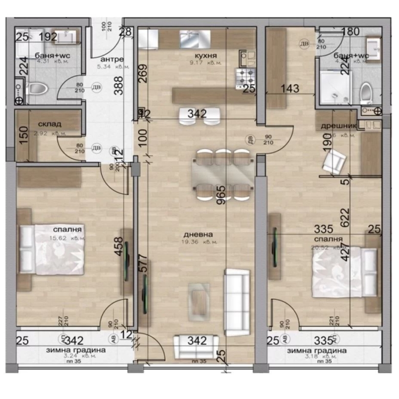 3-СТАЕН АПАРТАМЕНТ СЪС 132 М² на тиха улица в ж.к. Гоце Делчев - 0