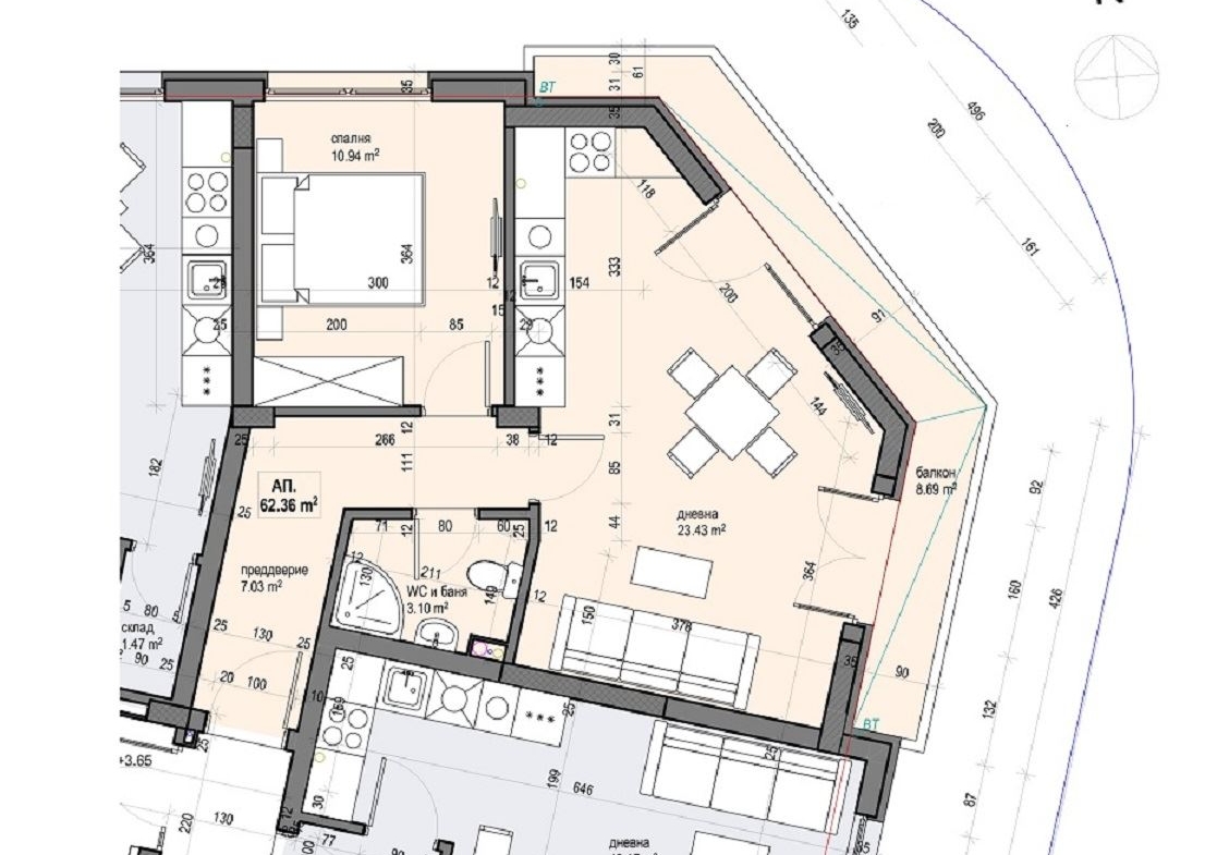 2-СТАЕН АПАРТАМЕНТ 74 М² В КВ. БАНИШОРА. - 0
