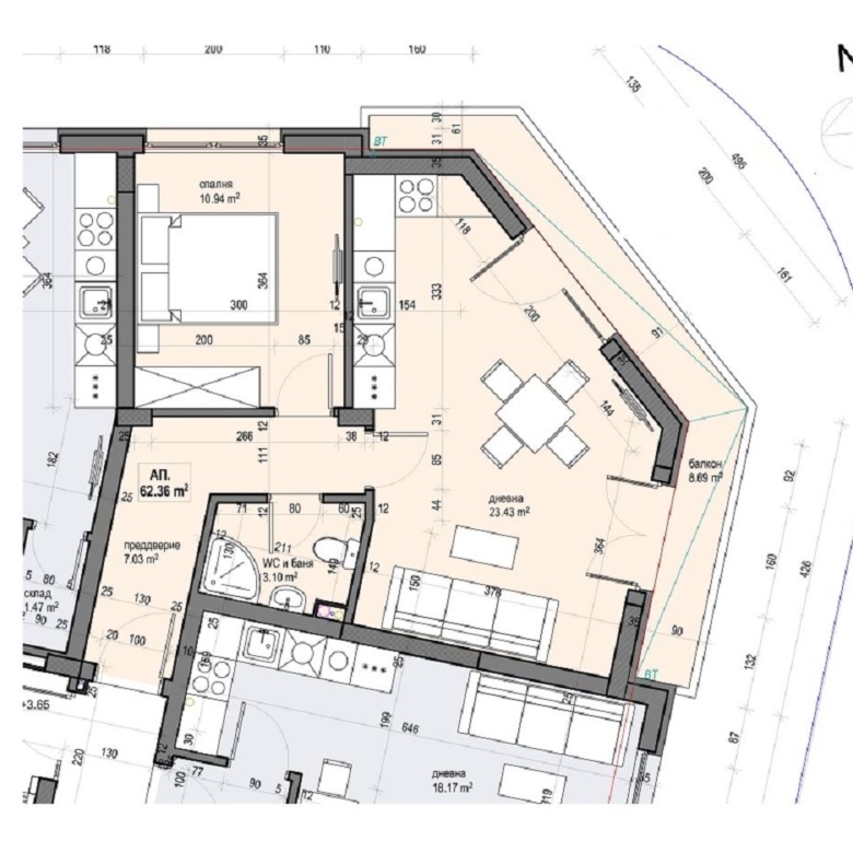 2-СТАЕН АПАРТАМЕНТ 74 М² В КВ. БАНИШОРА. - 0