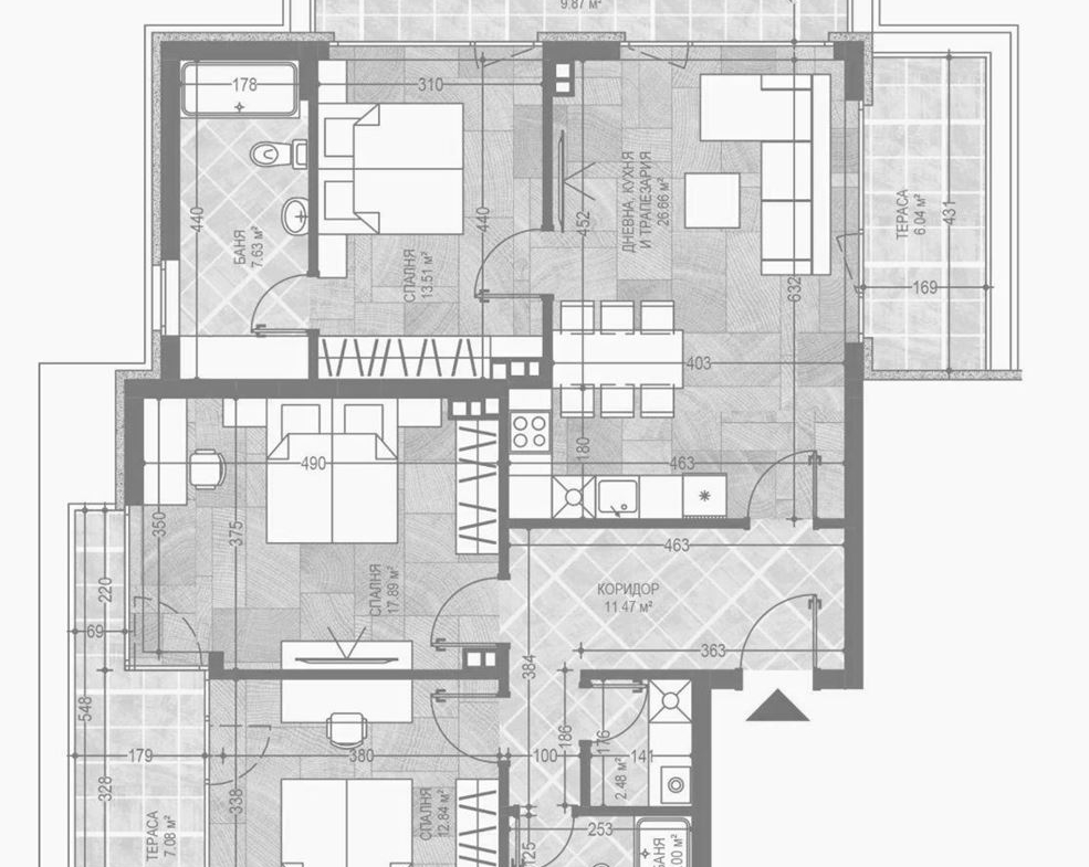 4-СТАЕН АПАРТАМЕНТ 161 М² ДО МОЛ БЪЛГАРИЯ - 0