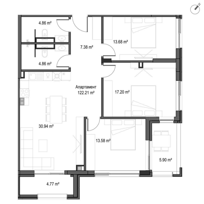 4-СТАЕН АПАРТАМЕНТ 147 М² В МАНАСТИРСКИ ЛИВАДИ ИЗТОК - 0