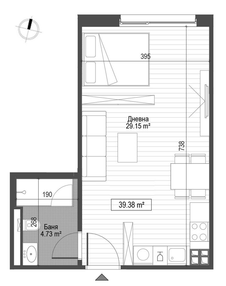 1-СТАЕН АПАРТАМЕНТ 47 М² ДО МЕТРОСТАНЦИЯ ОПЪЛЧЕНСКА - 0