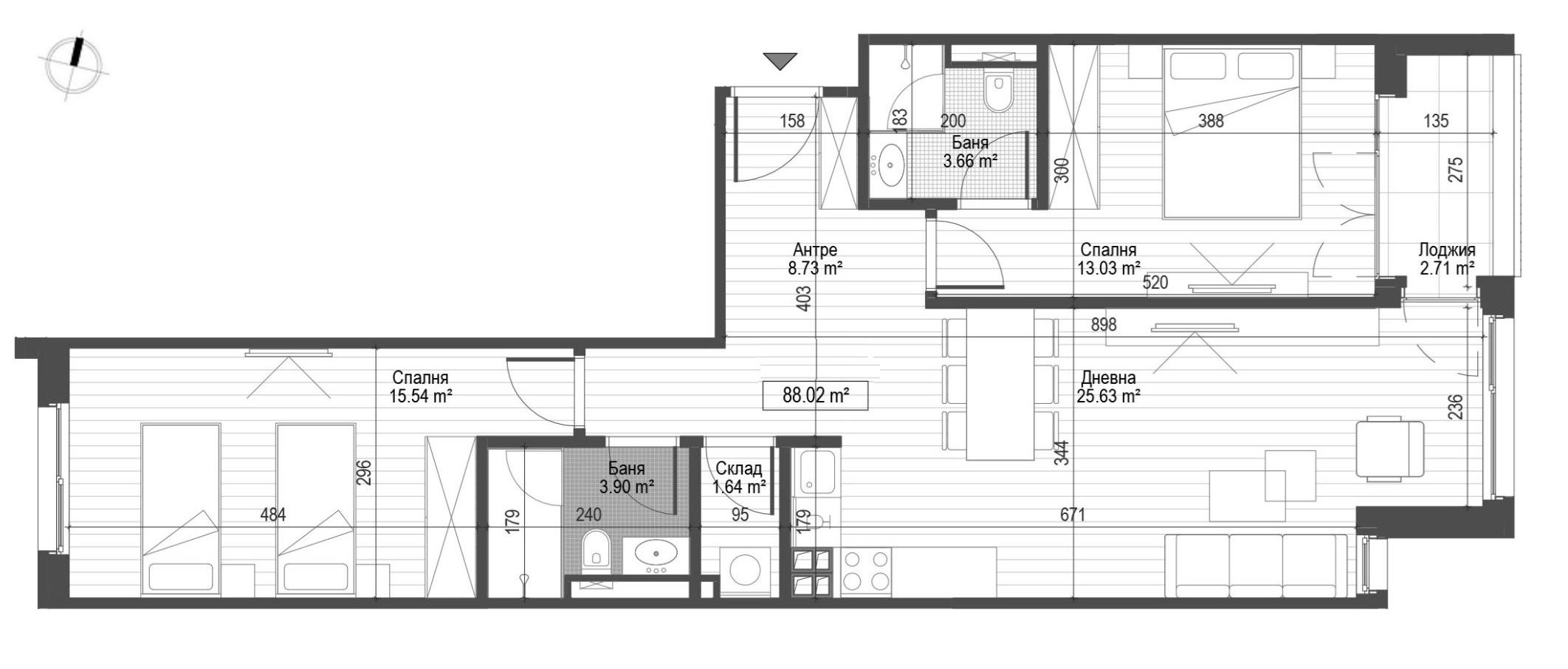 3-СТАЕН АПАРТАМЕНТ 105 М² ДО МЕТРОСТАНЦИЯ ОПЪЛЧЕНСКА - 0