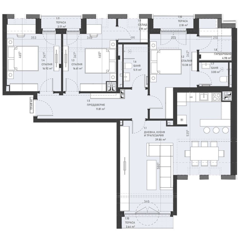 4-СТАЕН АПАРТАМЕНТ 152 М² ДО МЕТРОСТАНЦИЯ ОПЪЛЧЕНСКА - 0