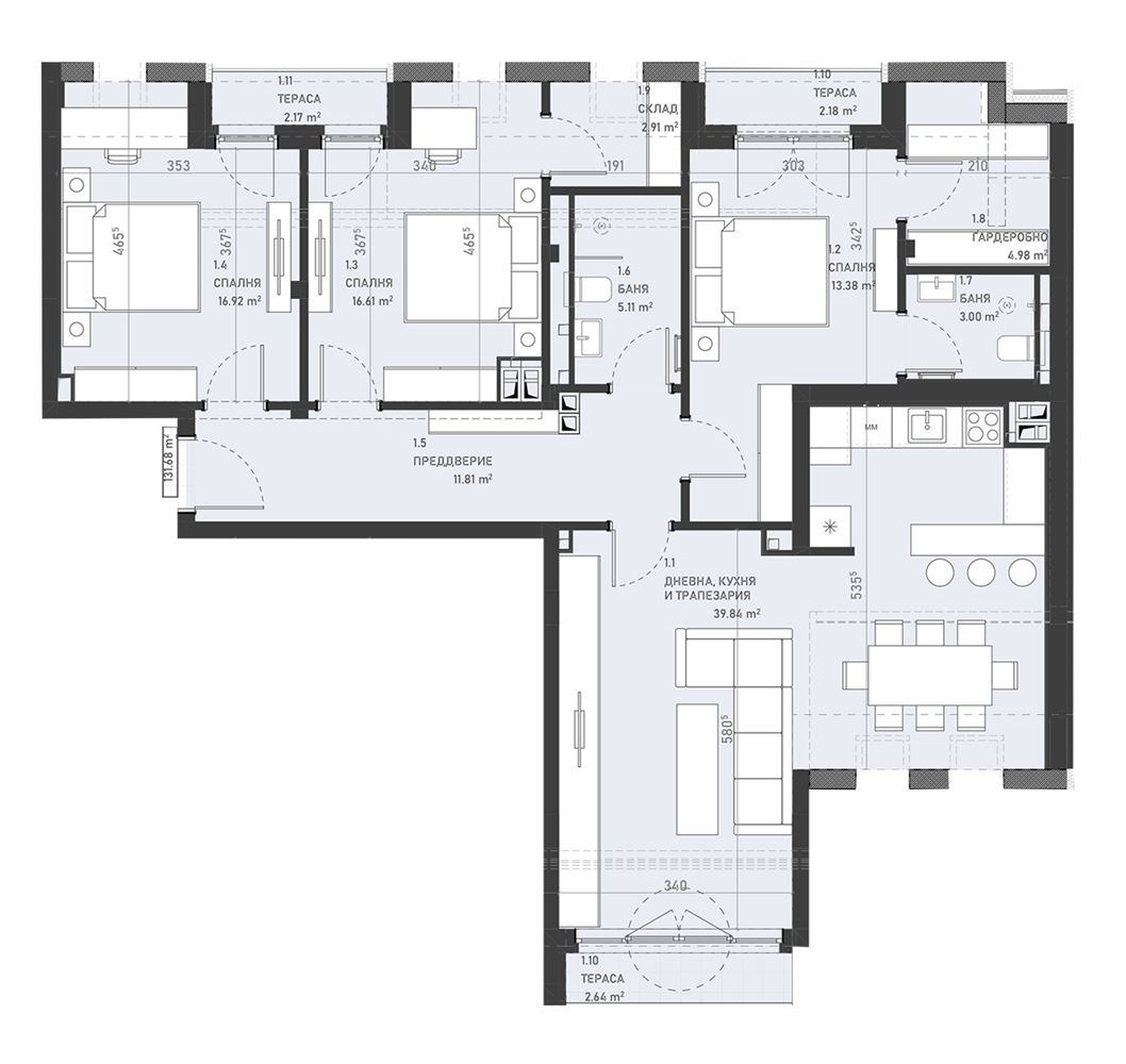 4-СТАЕН АПАРТАМЕНТ 152 М² ДО МЕТРОСТАНЦИЯ ОПЪЛЧЕНСКА - 0