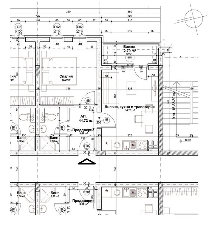 2-СТАЕН АПАРТАМЕНТ 59 М² НЕДАЛЕКО ОТ МЕТРОСТАНЦИЯ КОНСТАНТИН ВЕЛИЧКОВ - 0
