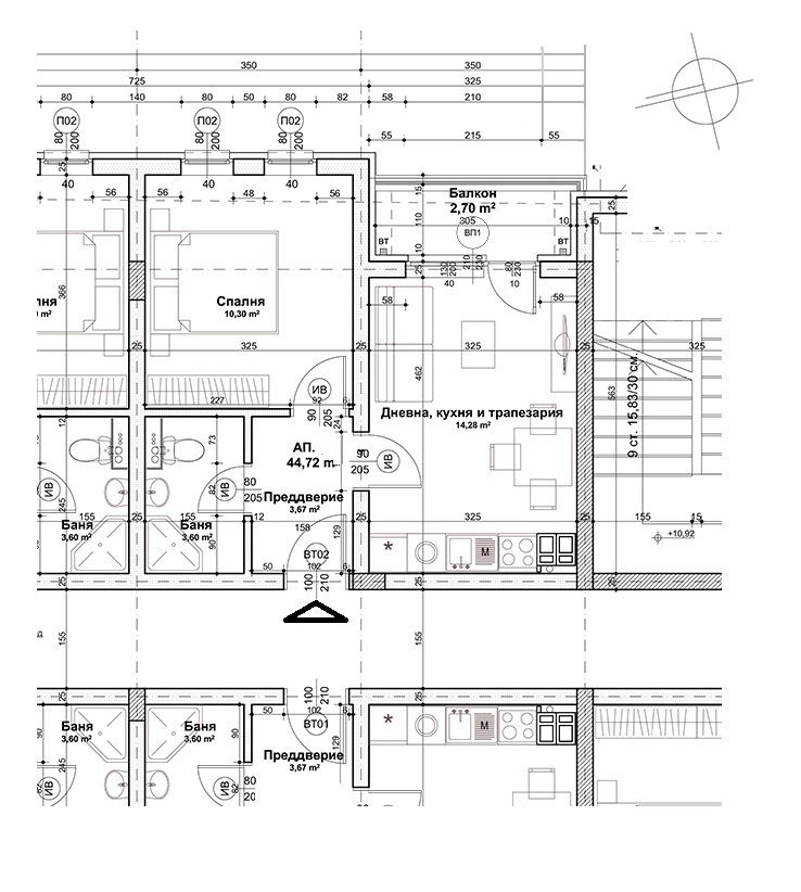 2-СТАЕН АПАРТАМЕНТ 59 М² НЕДАЛЕКО ОТ МЕТРОСТАНЦИЯ КОНСТАНТИН ВЕЛИЧКОВ - 0