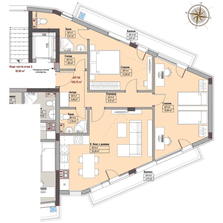 3-СТАЕН АПАРТАМЕНТ 122 М² ДО МЕТРОСТАНЦИЯ МИЗИЯ - 0