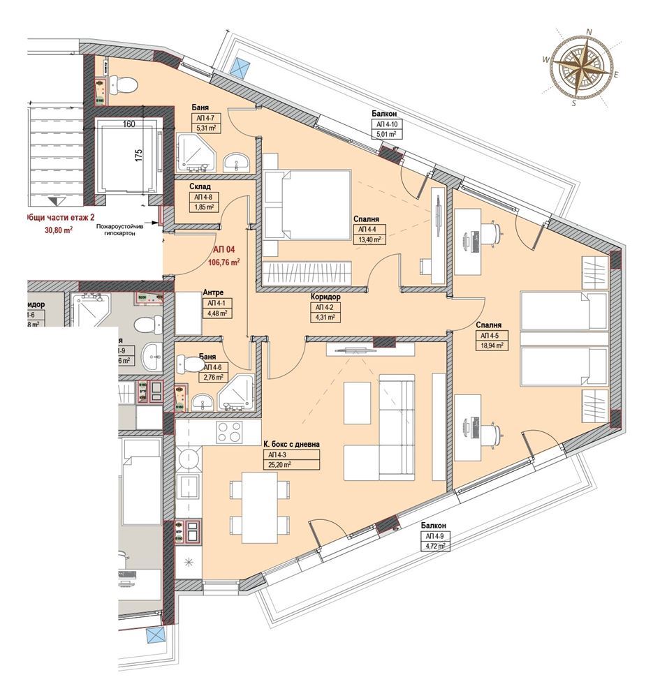 3-СТАЕН АПАРТАМЕНТ 122 М² ДО МЕТРОСТАНЦИЯ МИЗИЯ - 0
