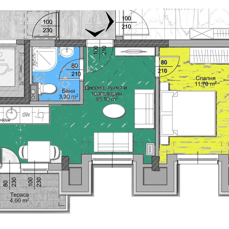 2-СТАЕН АПАРТАМЕНТ 73 М² ДО МЕТРОСТАНЦИЯ МИЗИЯ - 0