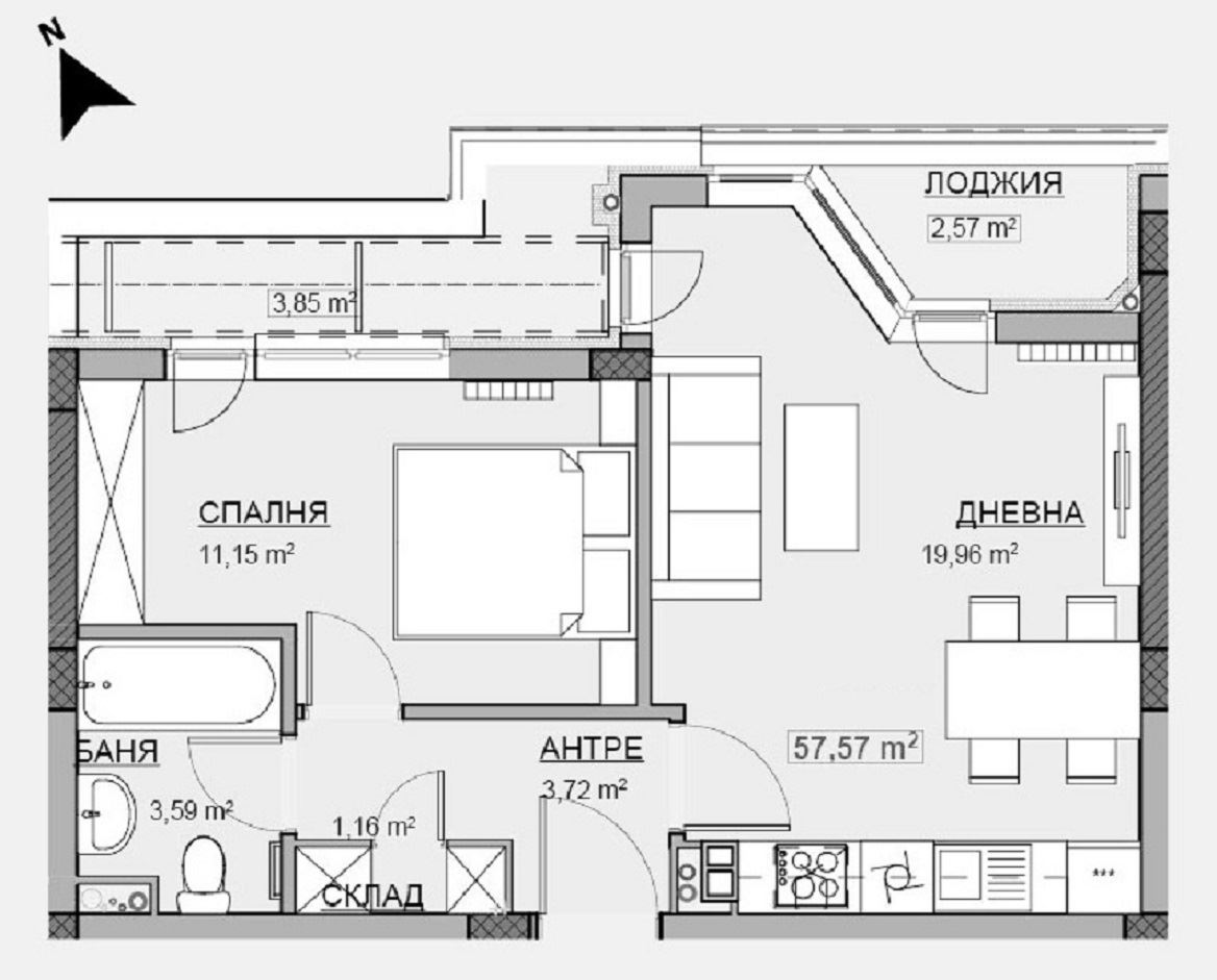 2-СТАЕН АПАРТАМЕНТ 69 М² ДО МЕТРОСТАНЦИЯ КРАСНО СЕЛО - 0