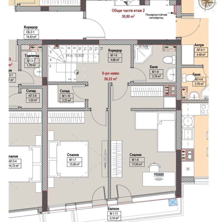 3-СТАЕН АПАРТАМЕНТ 140 М² ДО МЕТРОСТАНЦИЯ МИЗИЯ - 0