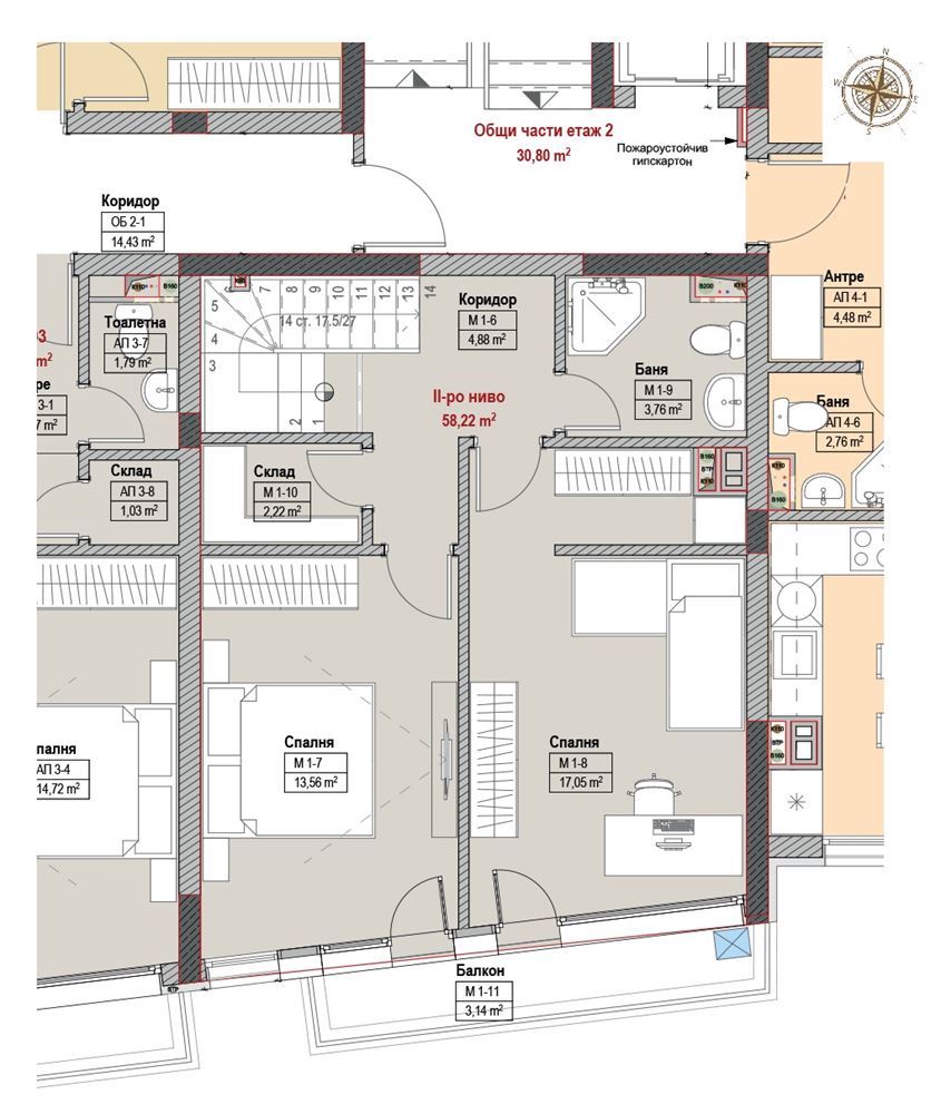 3-СТАЕН АПАРТАМЕНТ 140 М² ДО МЕТРОСТАНЦИЯ МИЗИЯ - 0