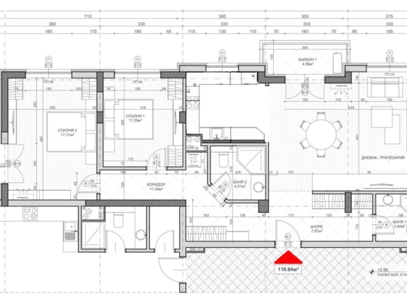 3-СТАЕН АПАРТАМЕНТ 139 М2 БЛИЗО ДО МЕТРОСТАНЦИЯ КРАСНО СЕЛО - 0