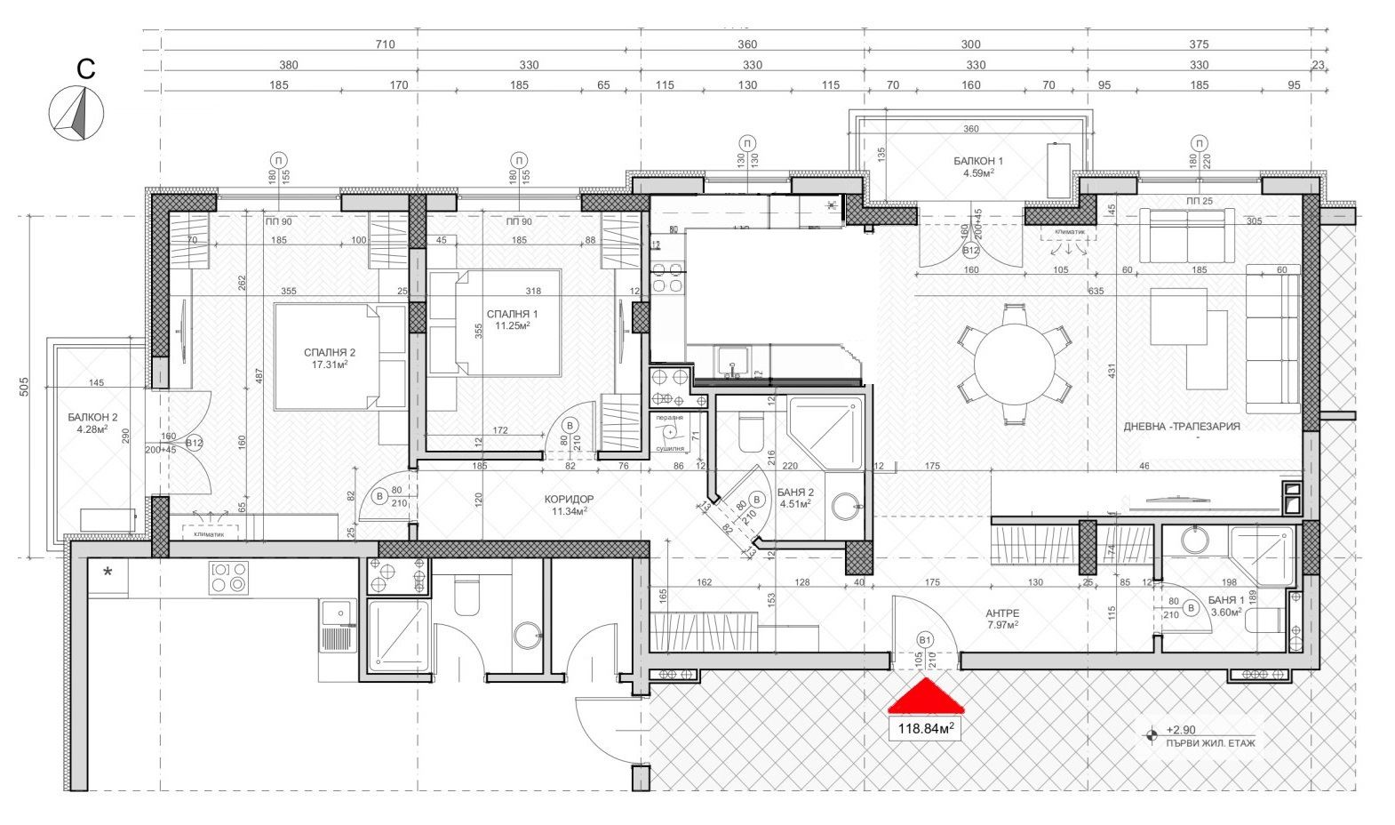3-СТАЕН АПАРТАМЕНТ 139 М2 БЛИЗО ДО МЕТРОСТАНЦИЯ КРАСНО СЕЛО - 0