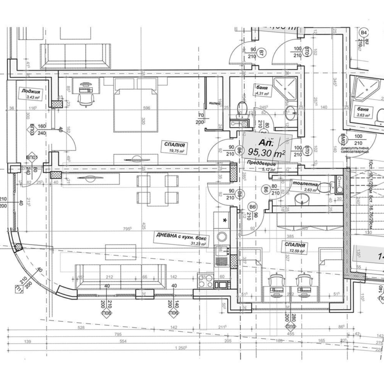 3-СТАЕН АПАРТАМЕНТ 124 М² БЛИЗО ДО ЮЖНИЯ ПАРК - 0
