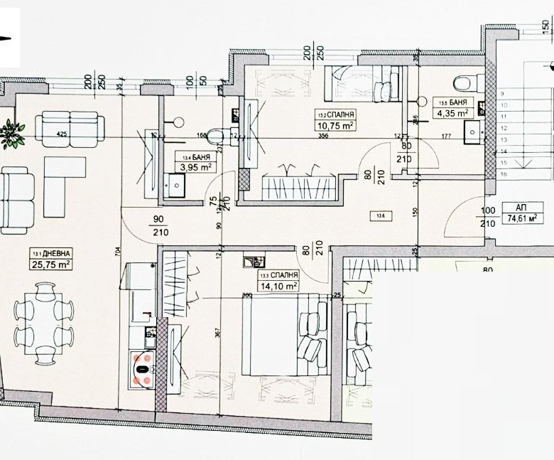3-СТАЕН АПАРТАМЕНТ 100 М² В КВ.ОВЧА КУПЕЛ - 0