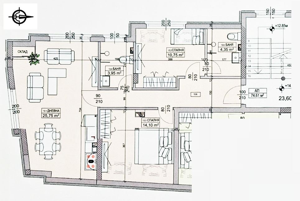 3-СТАЕН АПАРТАМЕНТ 100 М² В КВ.ОВЧА КУПЕЛ - 0