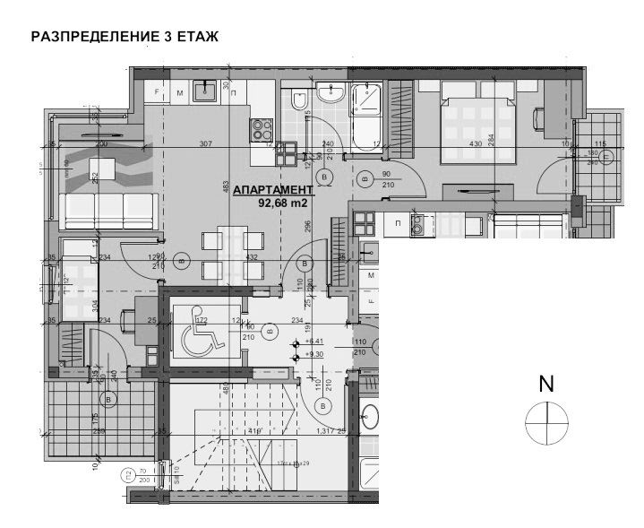 3-СТАЕН АПАРТАМЕНТ - 93 М² В ЦЕНТРАЛНАТА ЧАСТ НА СОФИЯ - 0