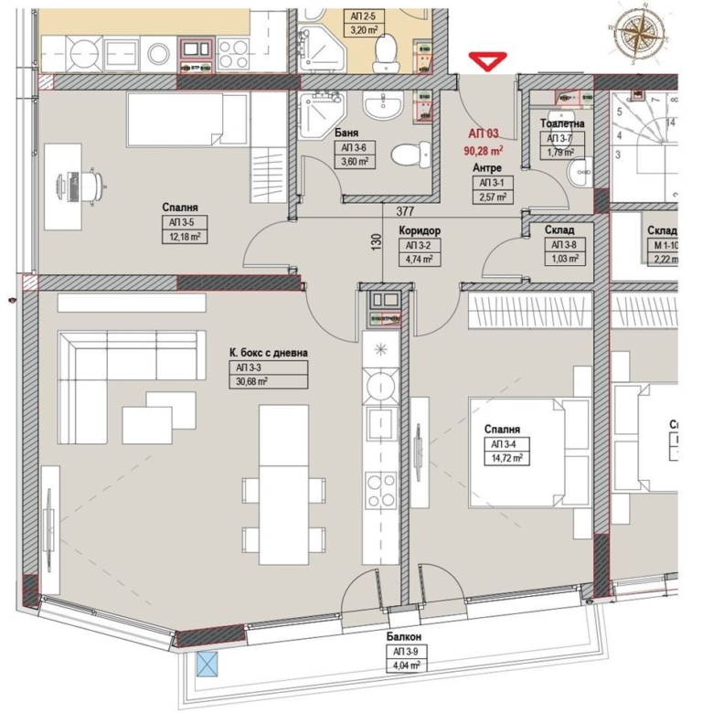 3-СТАЕН АПАРТАМЕНТ 105 М² ДО МЕТРОСТАНЦИЯ МИЗИЯ - 0