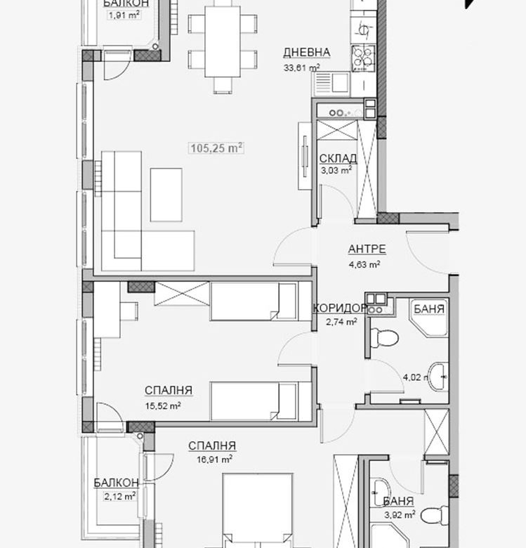 3-СТАЕН АПАРТАМЕНТ 127 М2 ДО МЕТРОСТАНЦИЯ КРАСНО СЕЛО - 0