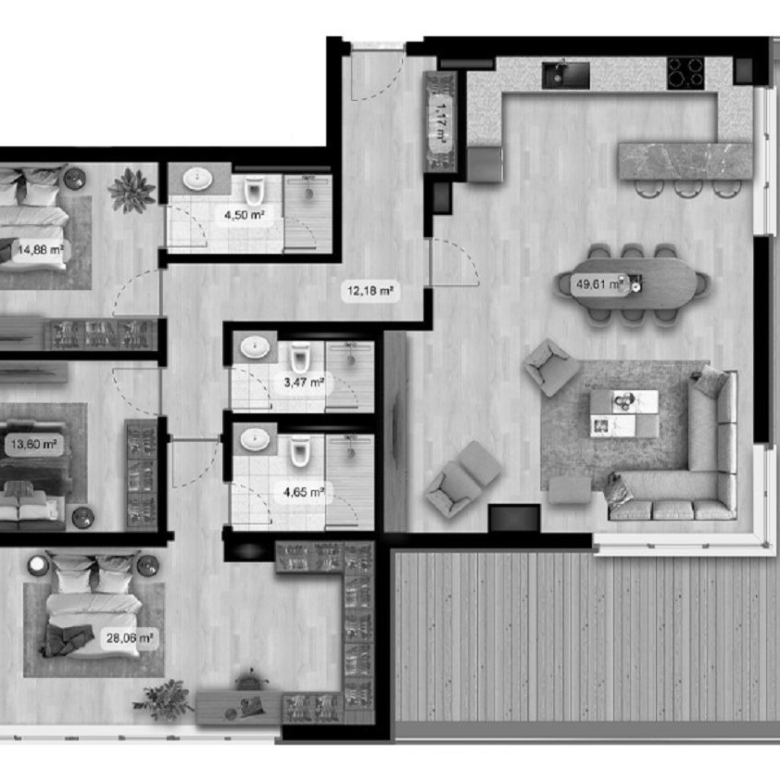 4-СТАЕН АПАРТАМЕНТ 212 М² С ПАНОРАМНА ТЕРАСА - 0