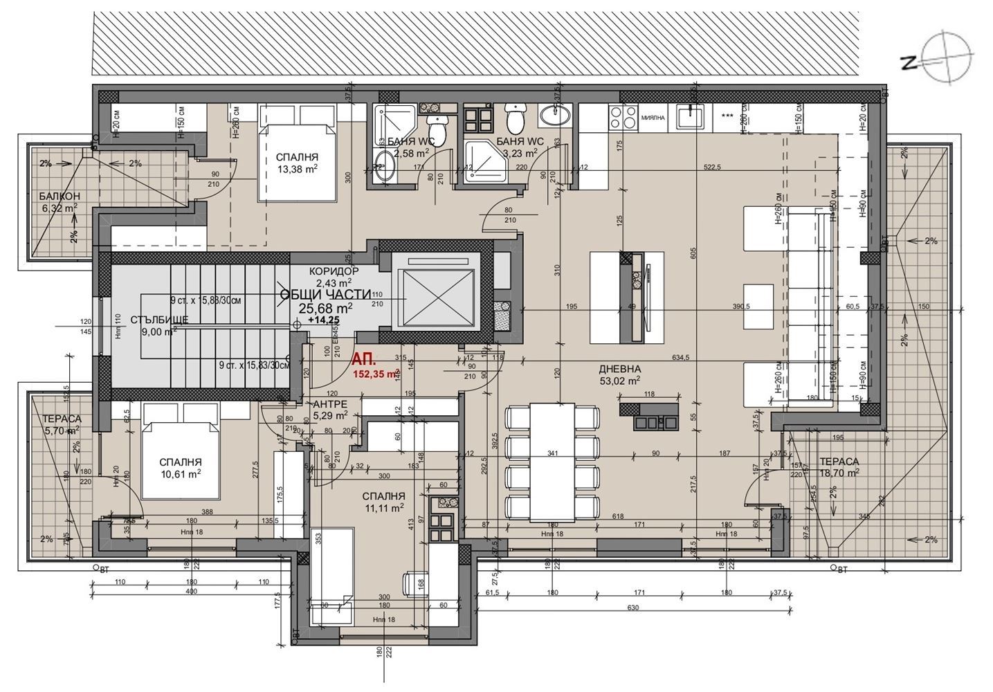 4-СТАЕН АПАРТАМЕНТ 176 М² В КВ.ОВЧА КУПЕЛ - 0