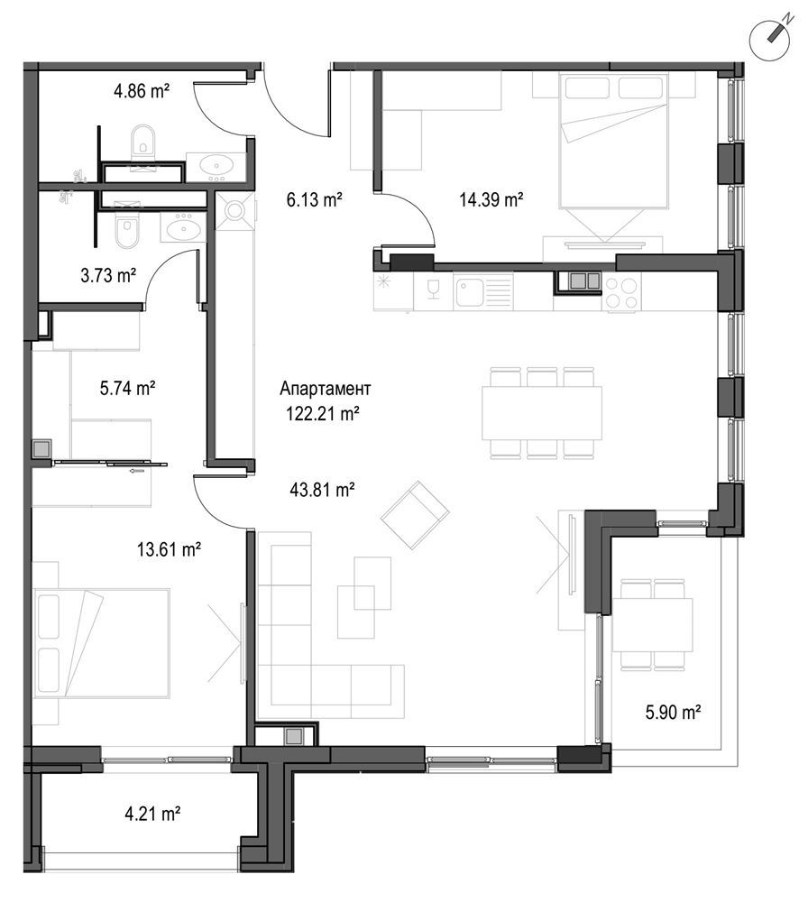 3-СТАЕН АПАРТАМЕНТ 141 М² В МАНАСТИРСКИ ЛИВАДИ ИЗТОК - 0