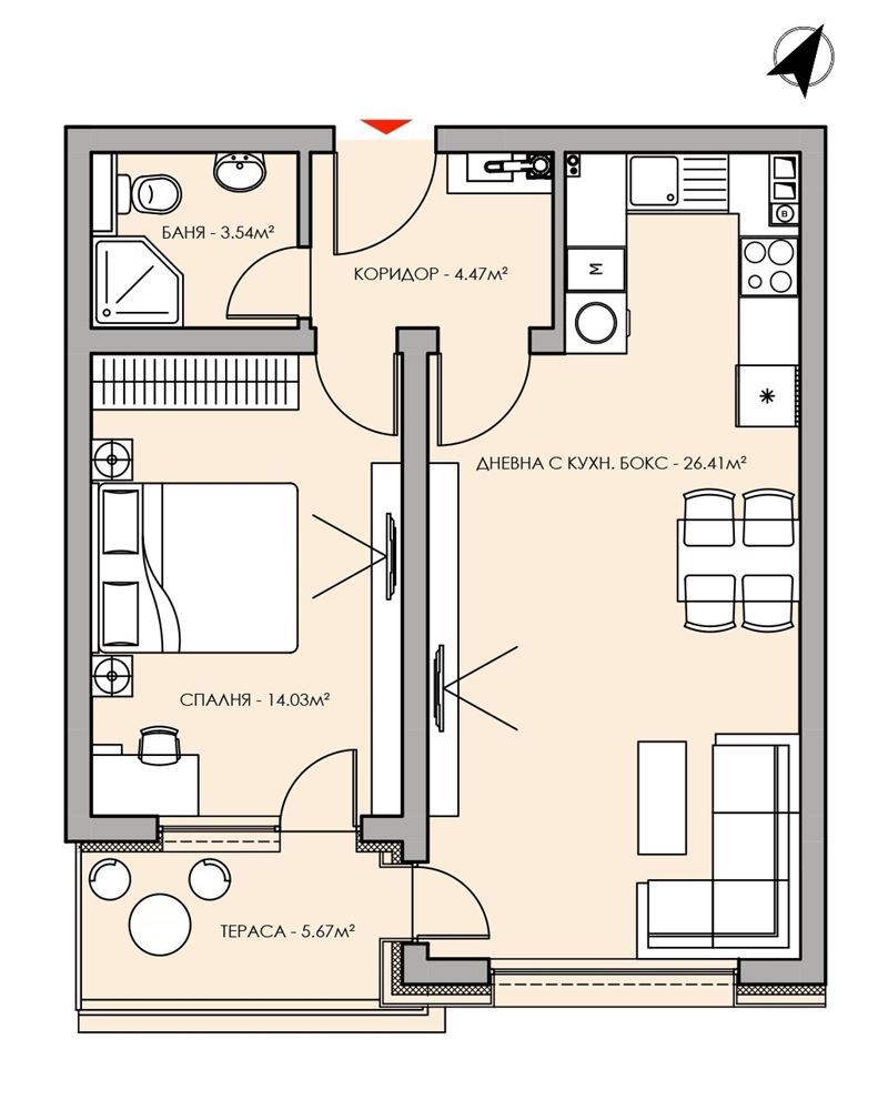 2-СТАЕН АПАРТАМЕНТ 77 М² В КВ.ОВЧА КУПЕЛ - 0